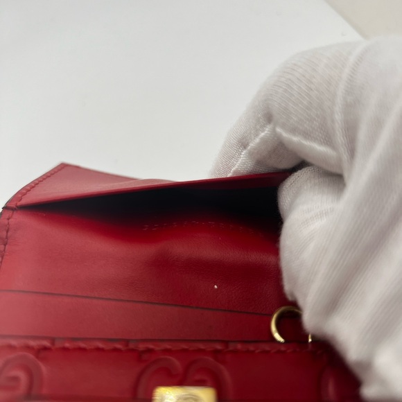 GUC Gucci Red Guccissima Leather Bow 6 Key Case - Picture 8 of 8